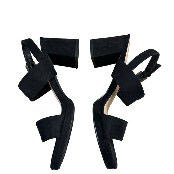 Nicole Miller New York Black Strappy Sandal Chunky Heels Women’s 10 Summer - Picture 6 of 14